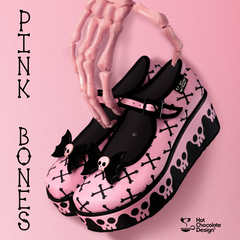 Chocolaticas® Pink Bones Women's Mary Jane Platform